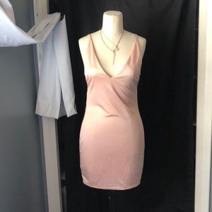 Sexy low back blush dress